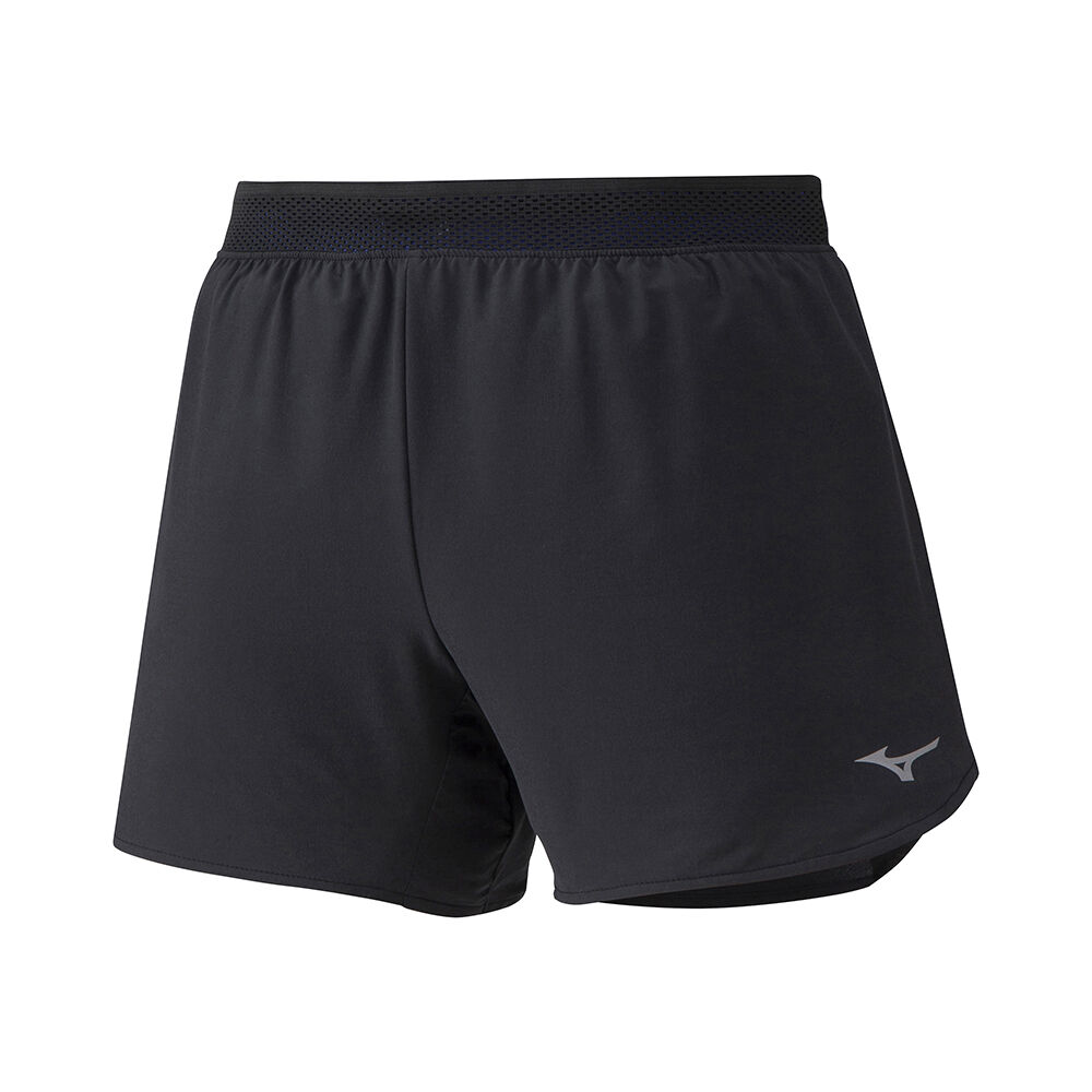 Pantalones Cortos Mizuno Running ER 4.5 2in1 Para Mujer Negros/Azules 4152769-PA